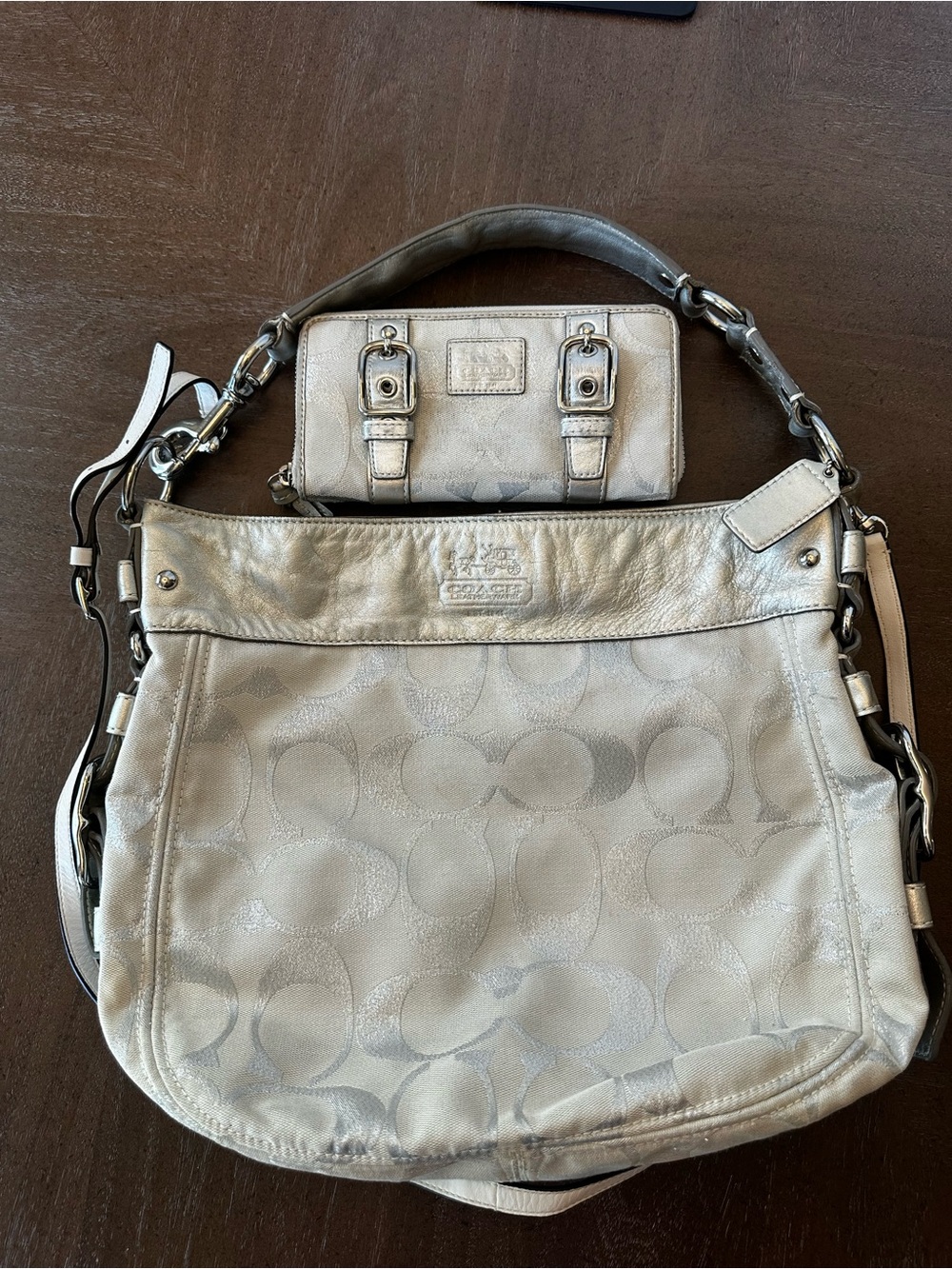 Coach Zoe Hobo Bag with Matching Wallet